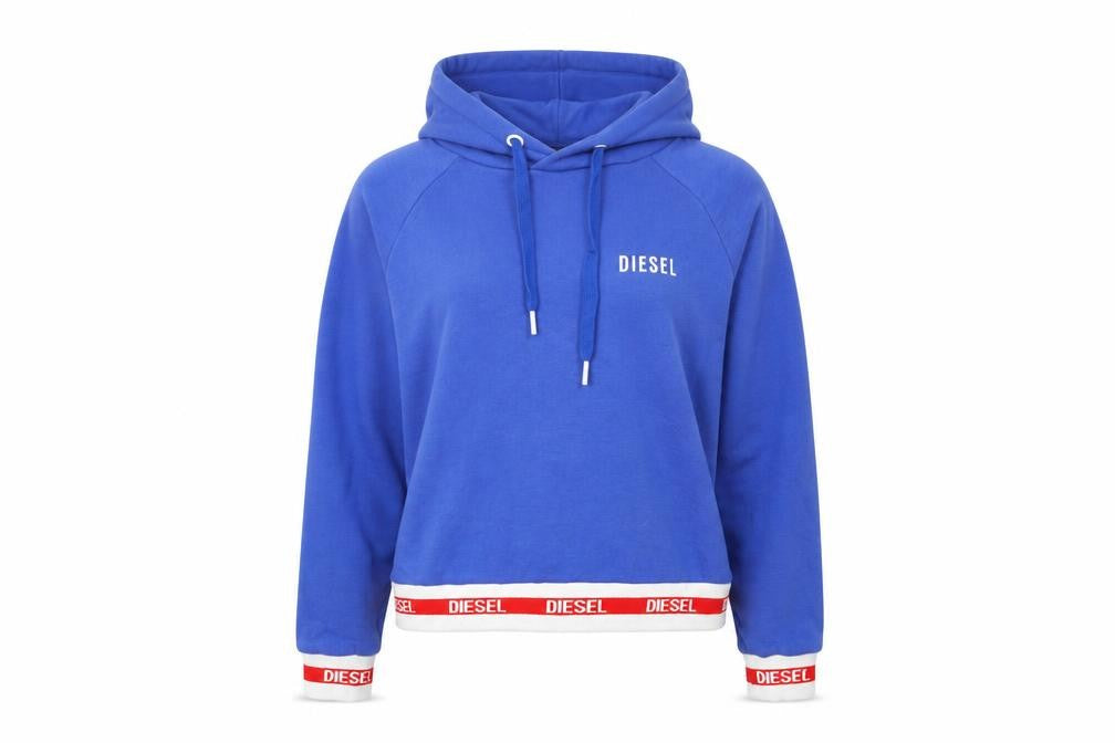 Womens UK XS Regular Diesel Blue Pullover Hoodie