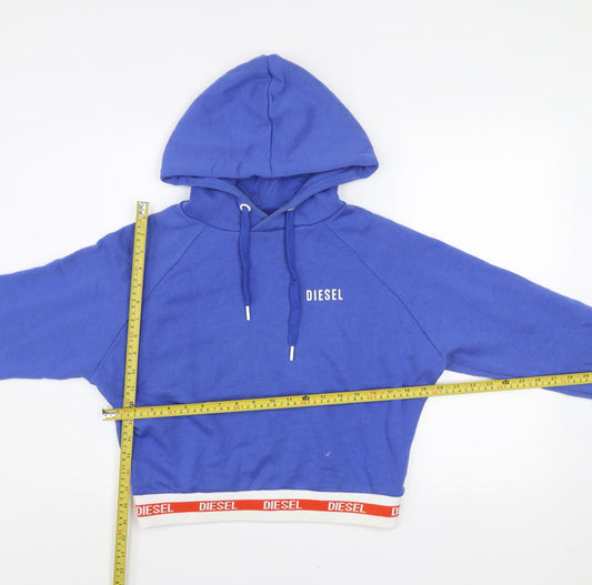 Womens UK XS Regular Diesel Blue Pullover Hoodie