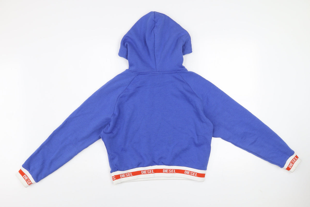 Womens UK XS Regular Diesel Blue Pullover Hoodie