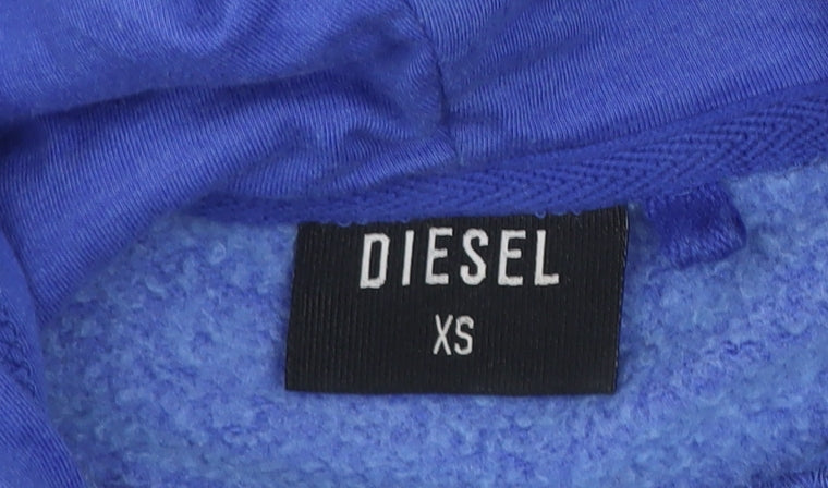 Womens UK XS Regular Diesel Blue Pullover Hoodie