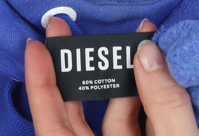 Womens UK XS Regular Diesel Blue Pullover Hoodie