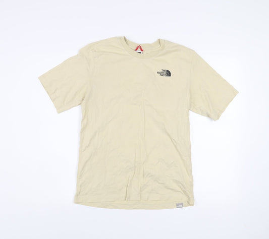 The North Face Womens Beige Cotton T-Shirt Size S Short Sleeve Casual Outdoor