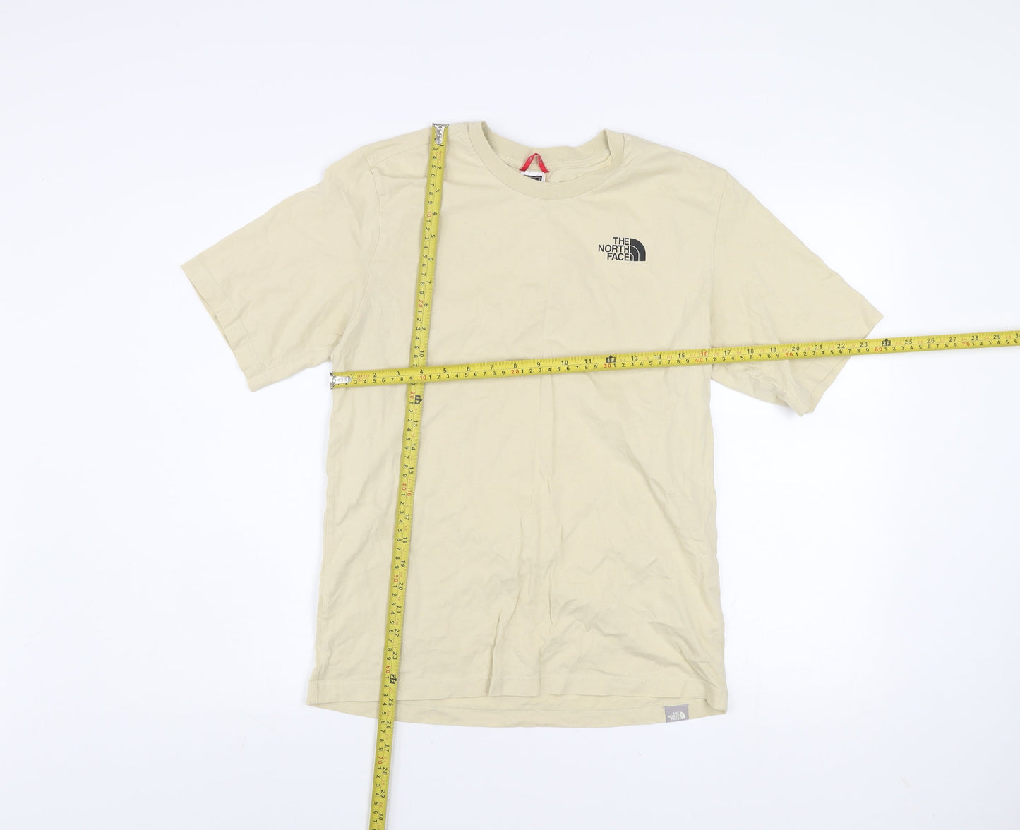 The North Face Womens Beige Cotton T-Shirt Size S Short Sleeve Casual Outdoor