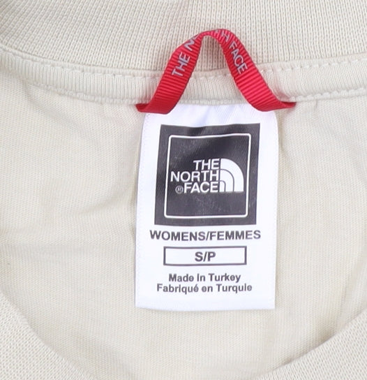 The North Face Womens Beige Cotton T-Shirt Size S Short Sleeve Casual Outdoor
