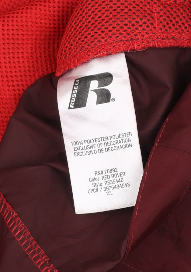 Russell Men Red Hooded Windbreaker Jacket M 38in Polyester