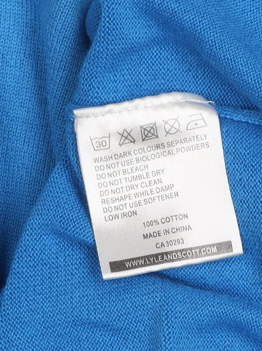 Lyle & Scott Men’s Blue XL Half Zip Cotton Golf Jumper