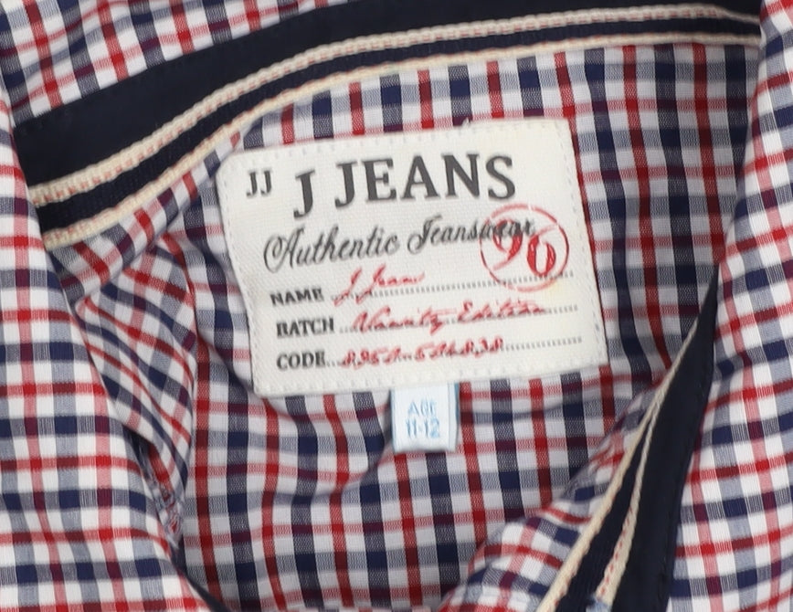 J Jeans Boys Blue Cotton Polo Shirt Age 11-12 Years Button-Down Collar