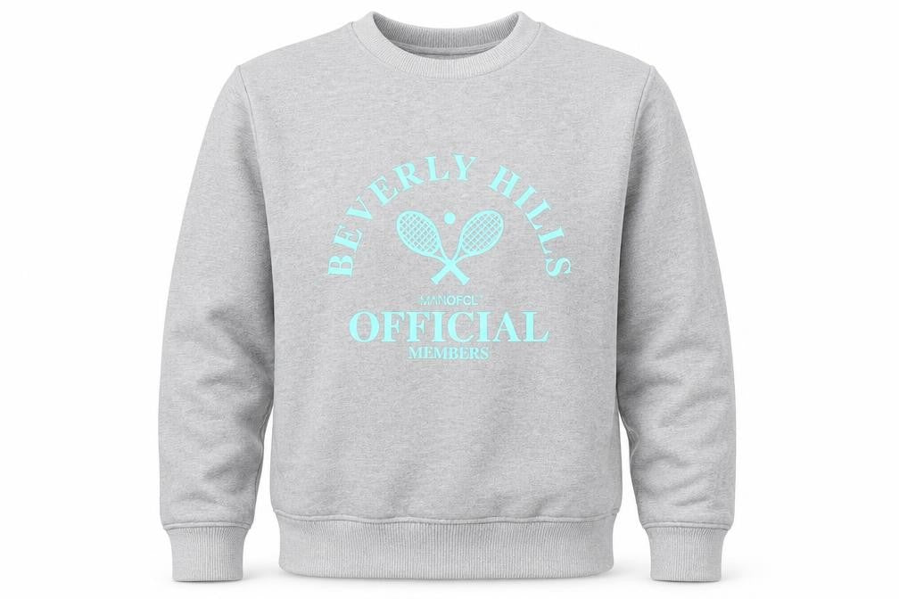 boohooMAN Mens Grey Beverly Hills Logo Sweatshirt Size M