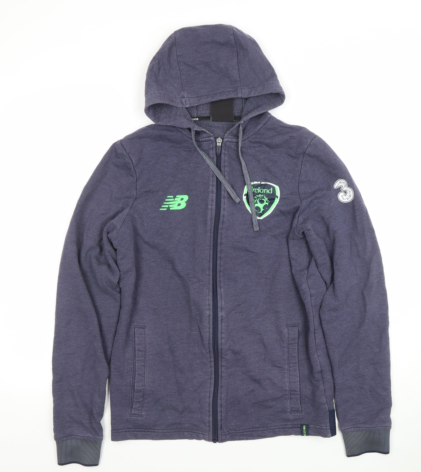 Mens UK S Regular New Balance Blue Full Zip Hoodie