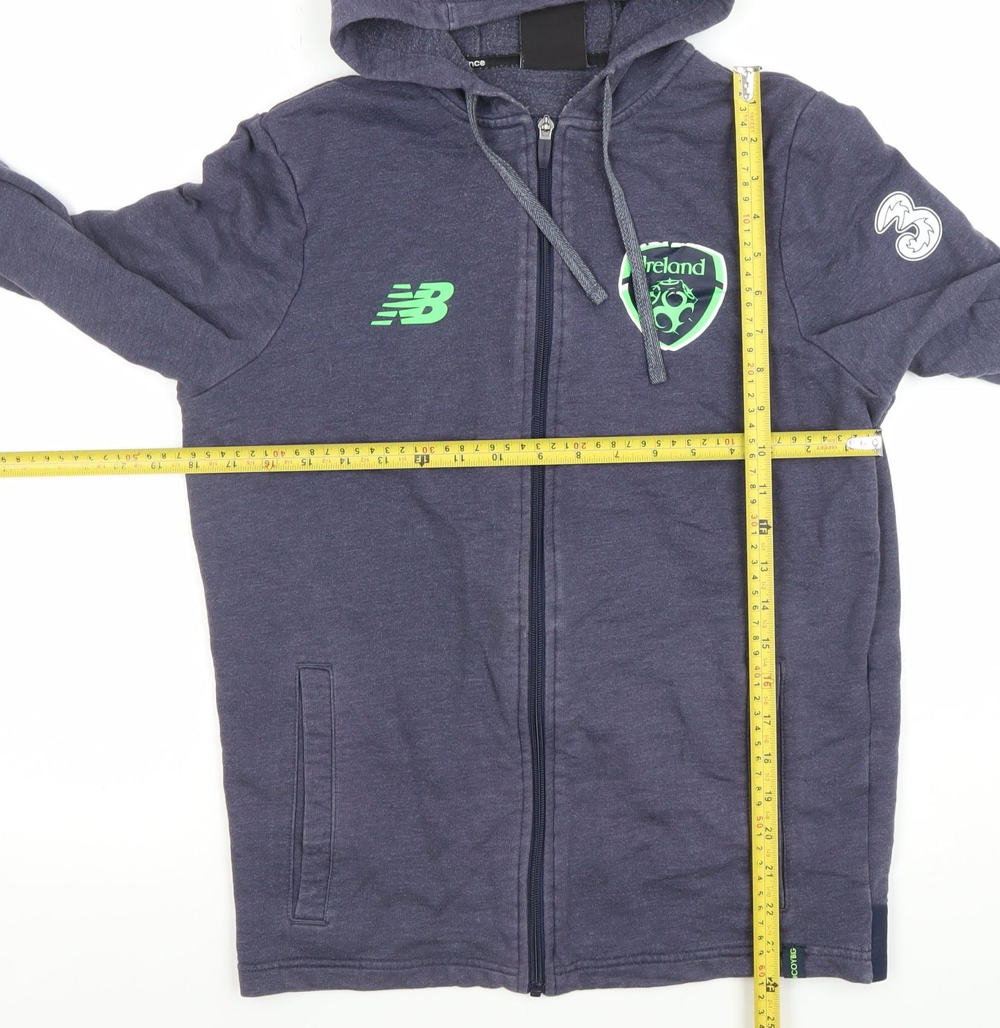 Mens UK S Regular New Balance Blue Full Zip Hoodie
