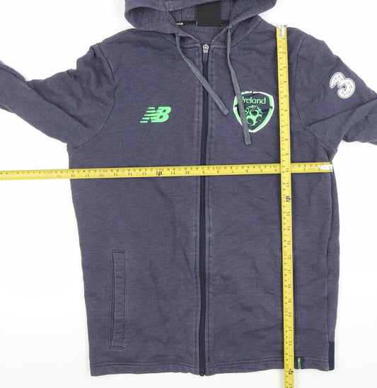 Mens UK S Regular New Balance Blue Full Zip Hoodie