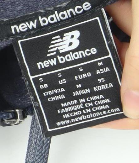 Mens UK S Regular New Balance Blue Full Zip Hoodie