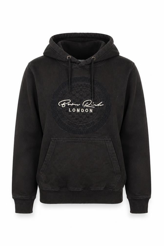 Born Rich London Black S Pullover Hoodie Cotton Blend Women's