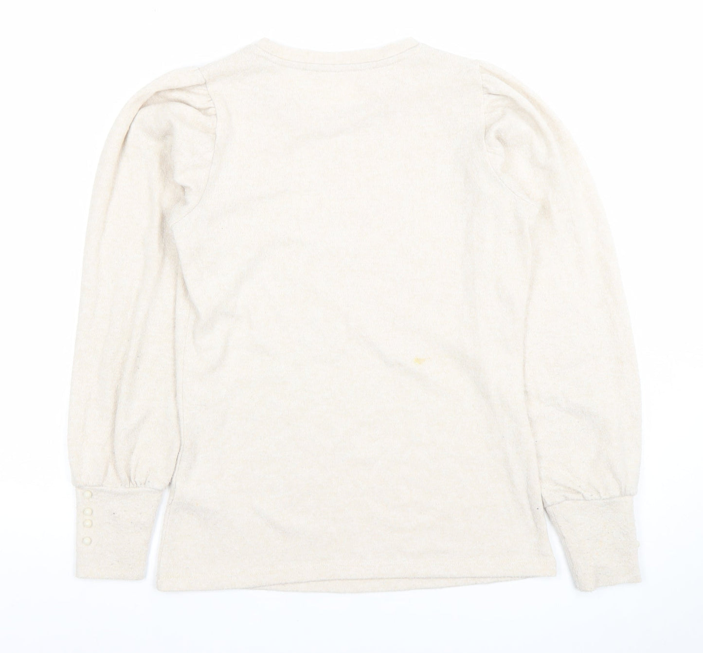 Savida Women’s Beige XS Puff Sleeve Crew Neck Knit Jumper