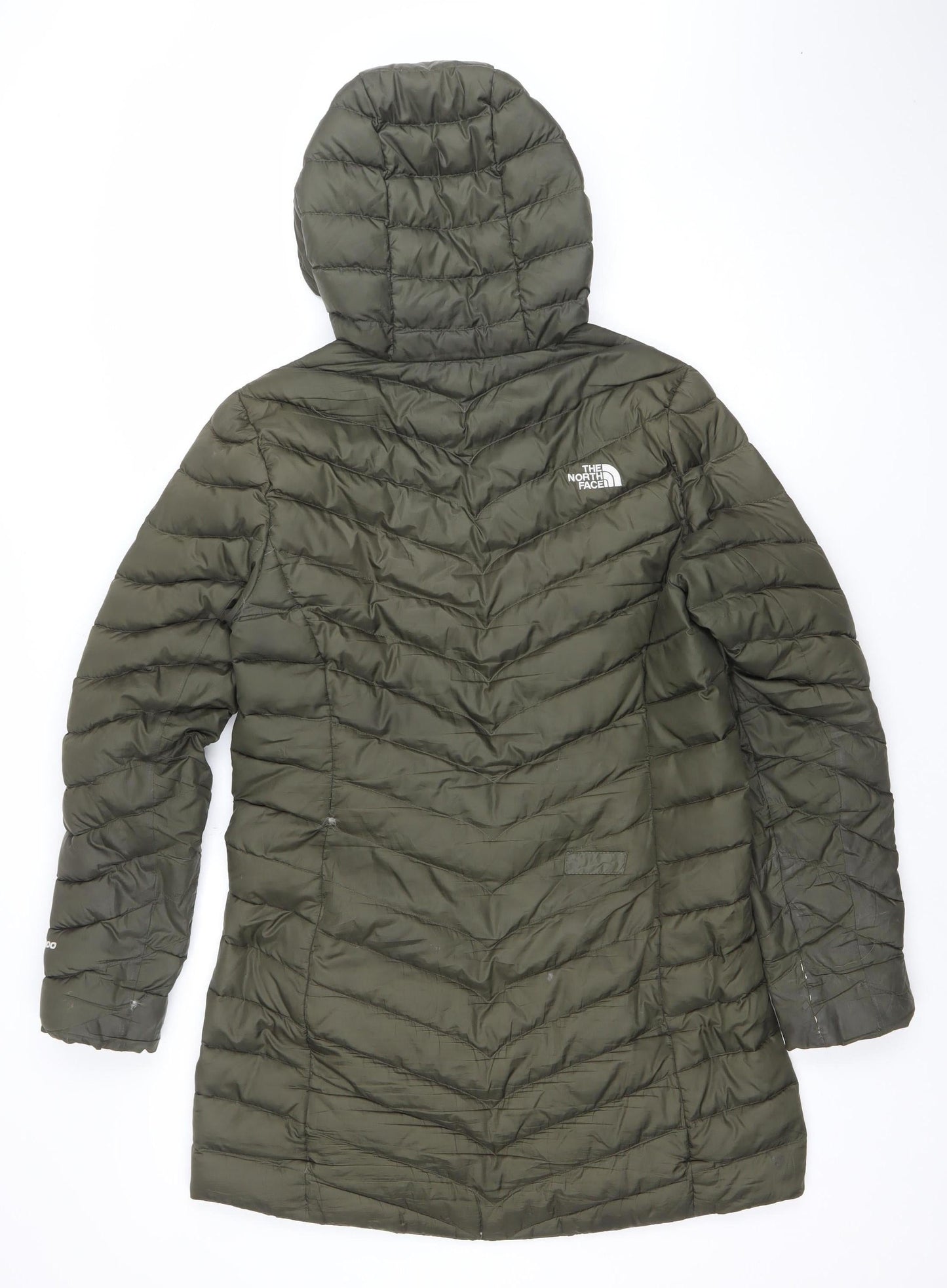 The North Face Women's Green Down Puffer Jacket Size L Hooded Outdoor Coat