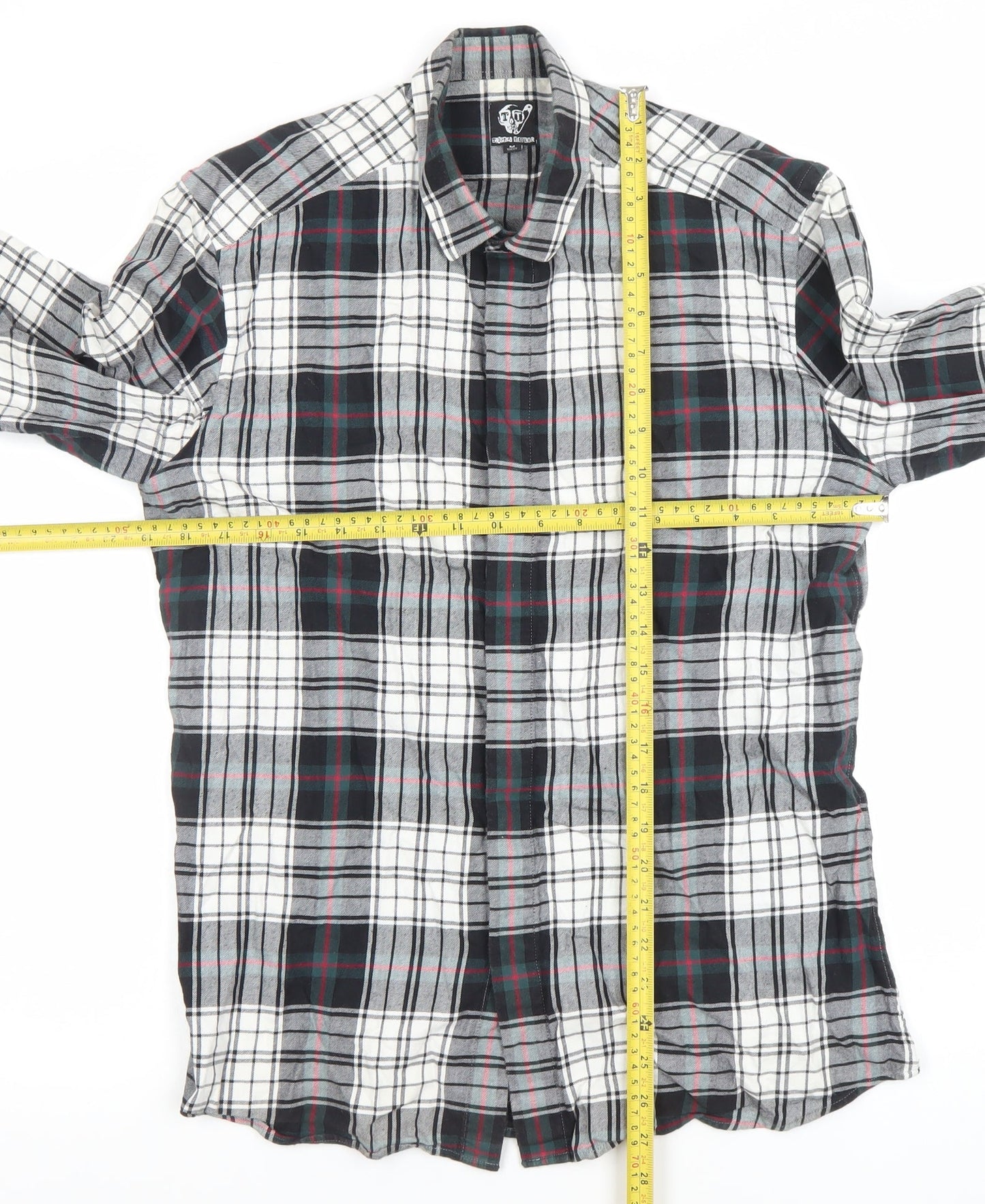 Etnies Limited Men Black Grey Plaid Button-Up Cotton Shirt M