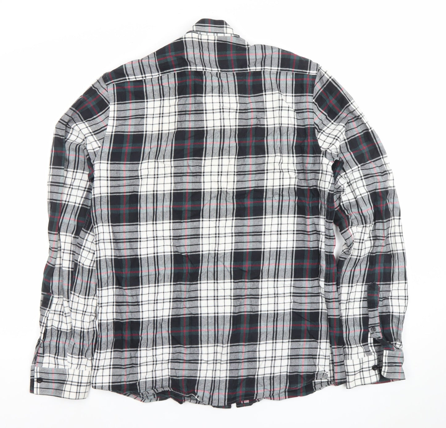 Etnies Limited Men Black Grey Plaid Button-Up Cotton Shirt M