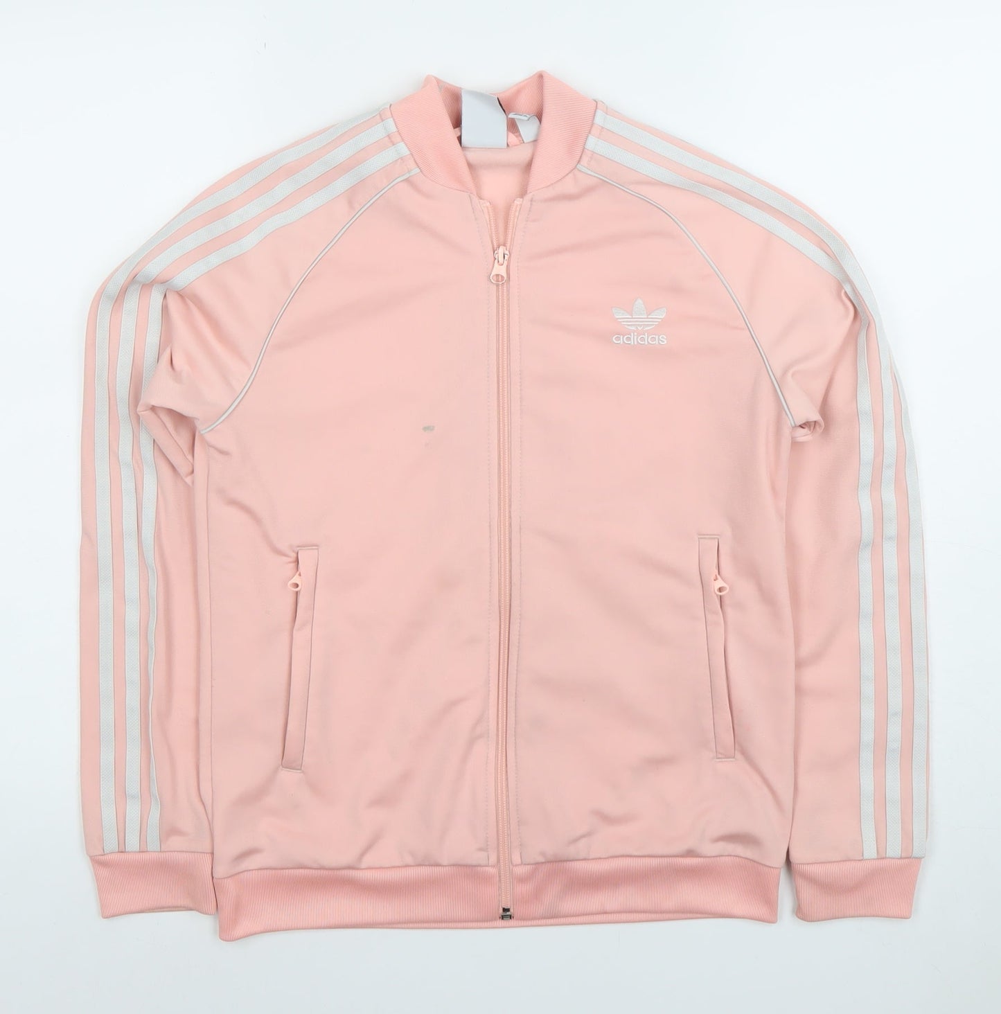 adidas Girls Pink Full Zip Sweatshirt 12-13 Years Sports Logo Jacket