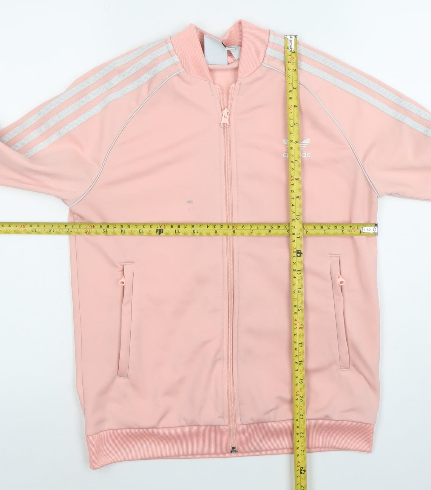 adidas Girls Pink Full Zip Sweatshirt 12-13 Years Sports Logo Jacket