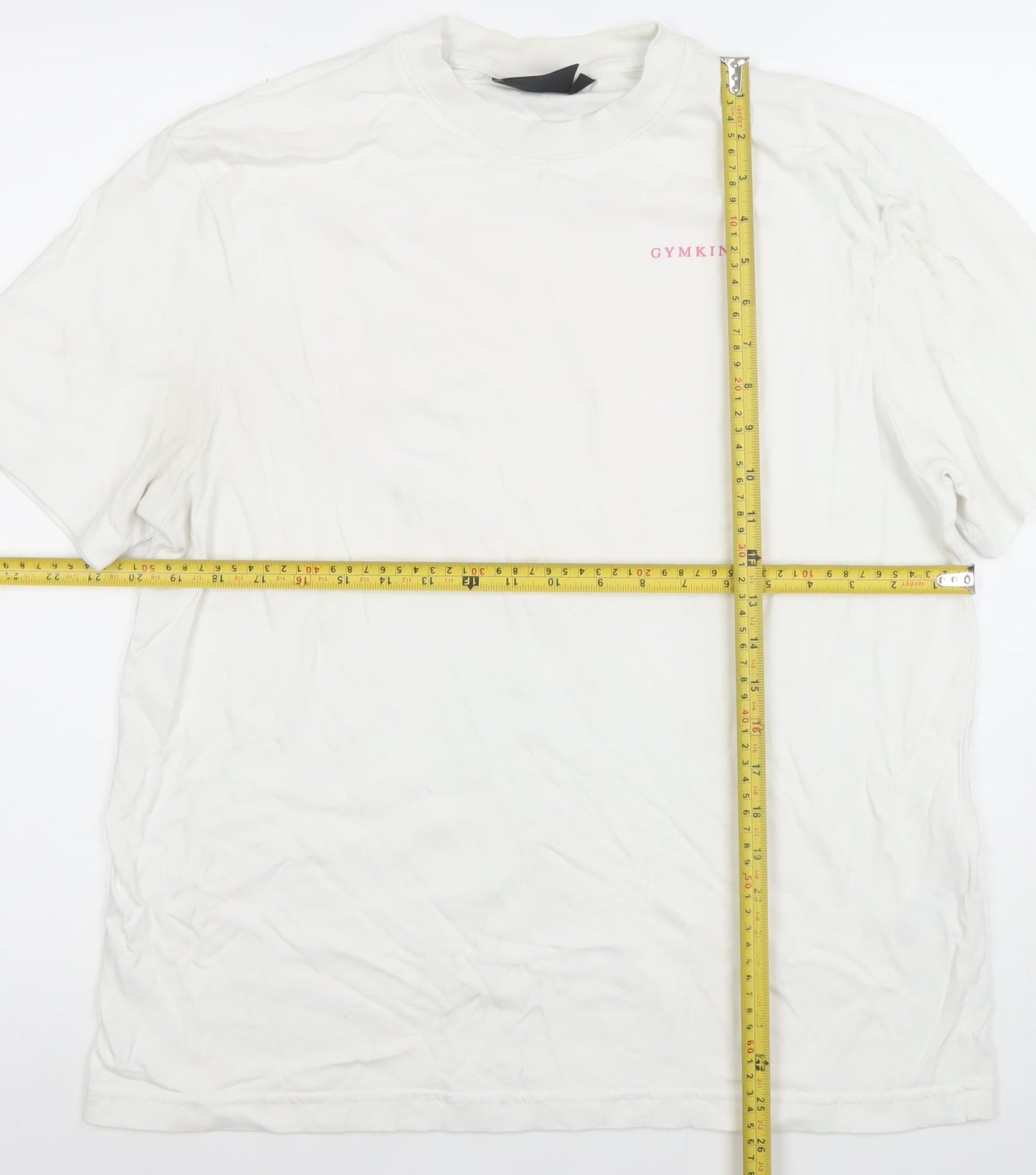 The Gym King Women's White Cotton T-Shirt Size 10 Crew Neck Casual Top