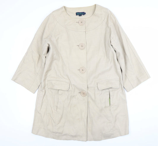 Womens UK Size 8 Regular Boden Beige Cotton Coat