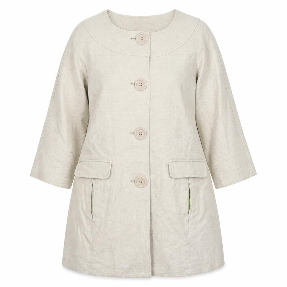 Womens UK Size 8 Regular Boden Beige Cotton Coat