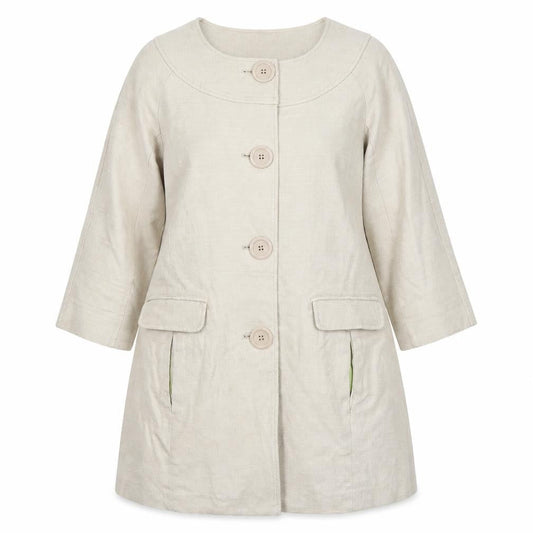 Womens UK Size 8 Regular Boden Beige Cotton Coat