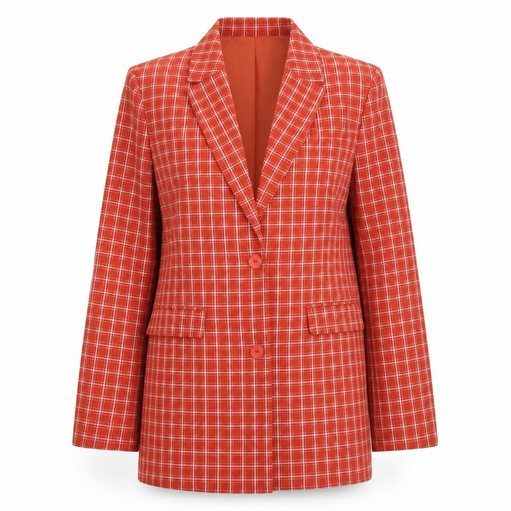 Heartbreak Women's Red Check Blazer UK 8 Single Breasted