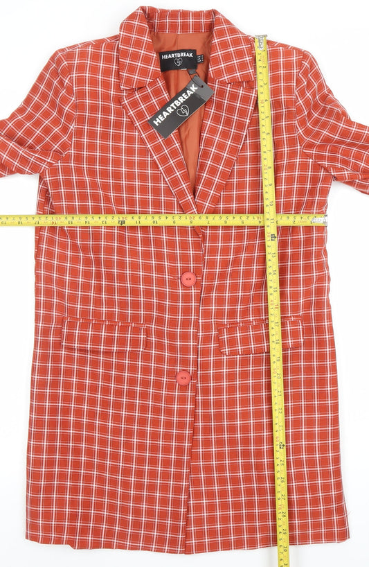 Heartbreak Women's Red Check Blazer UK 8 Single Breasted