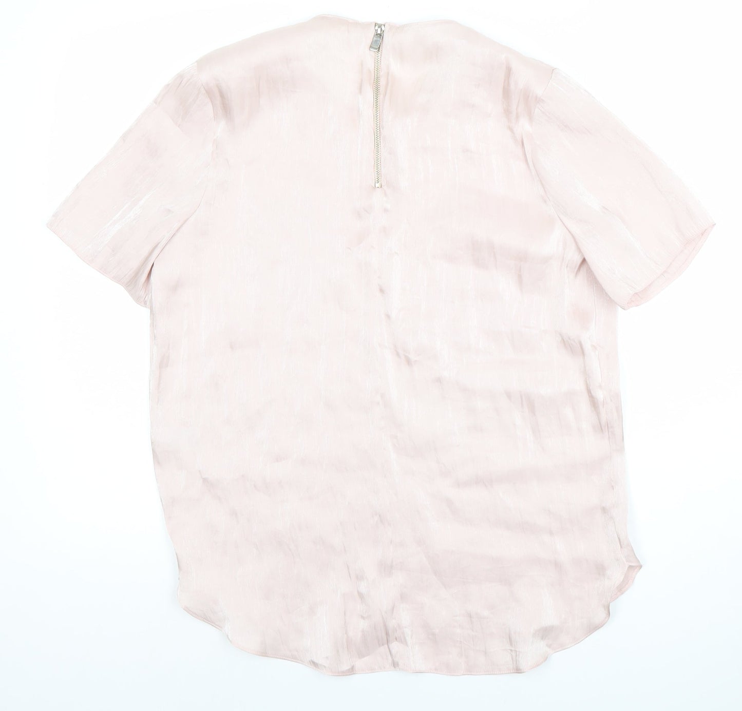 River Island Women Pink Short Sleeve Satin Blouse Size 12