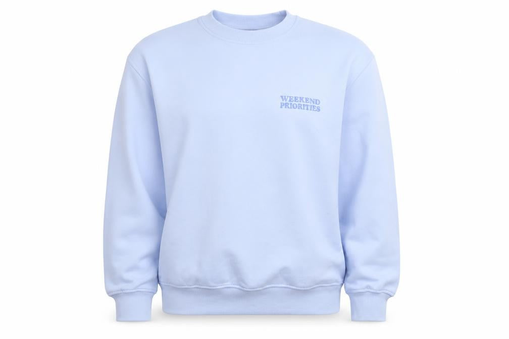 Dunnes Women’s Light Blue XS Pullover Sweatshirt Weekend Priorities