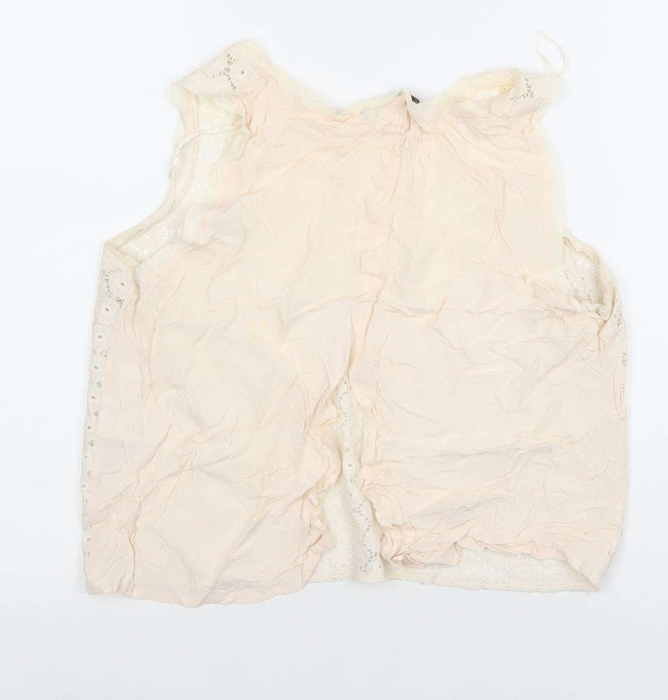 First And I Women's Ivory Lace Sleeveless Camisole Blouse Size L