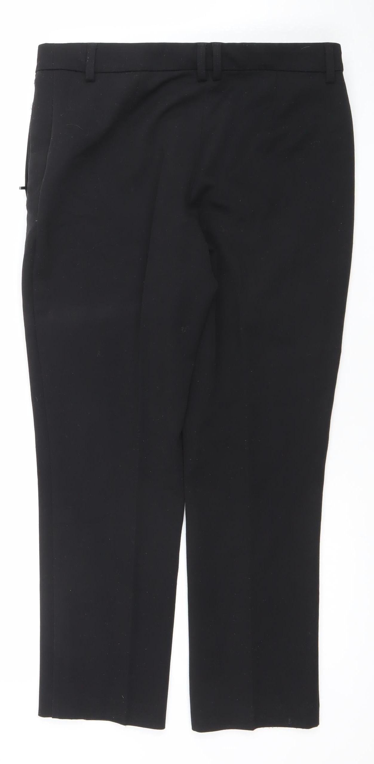Marks and Spencer Women's Black Size 12 Slim Cropped Work Trousers