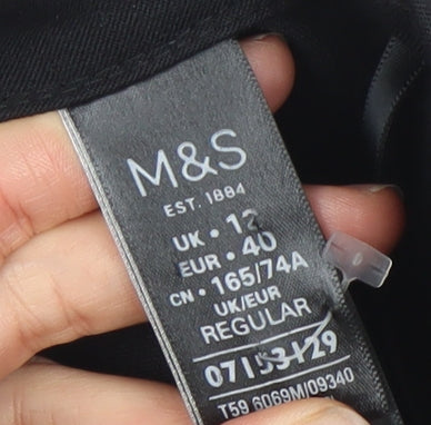 Marks and Spencer Women's Black Size 12 Slim Cropped Work Trousers
