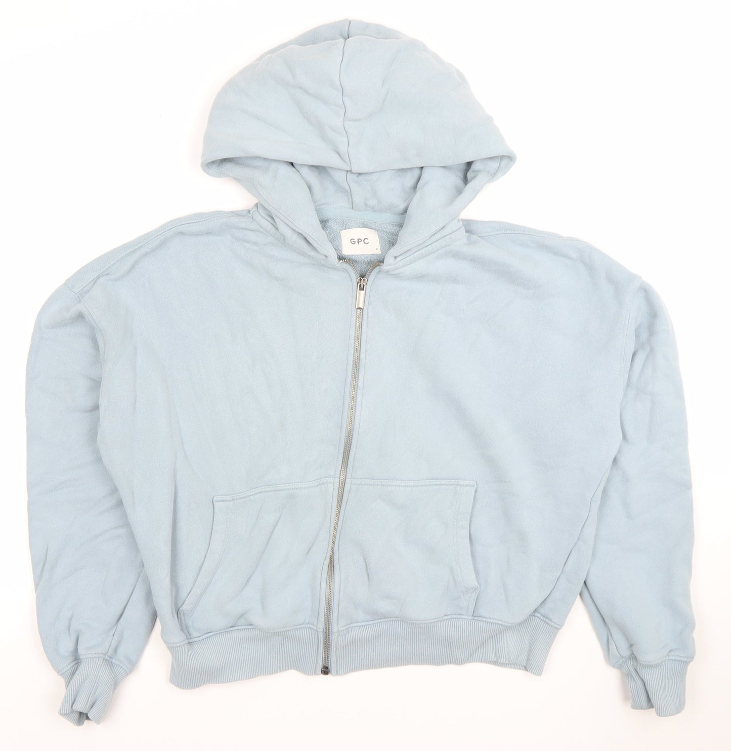 Gym+Coffee Women’s Chalk Blue Full Zip Hoodie Size S Cotton Blend