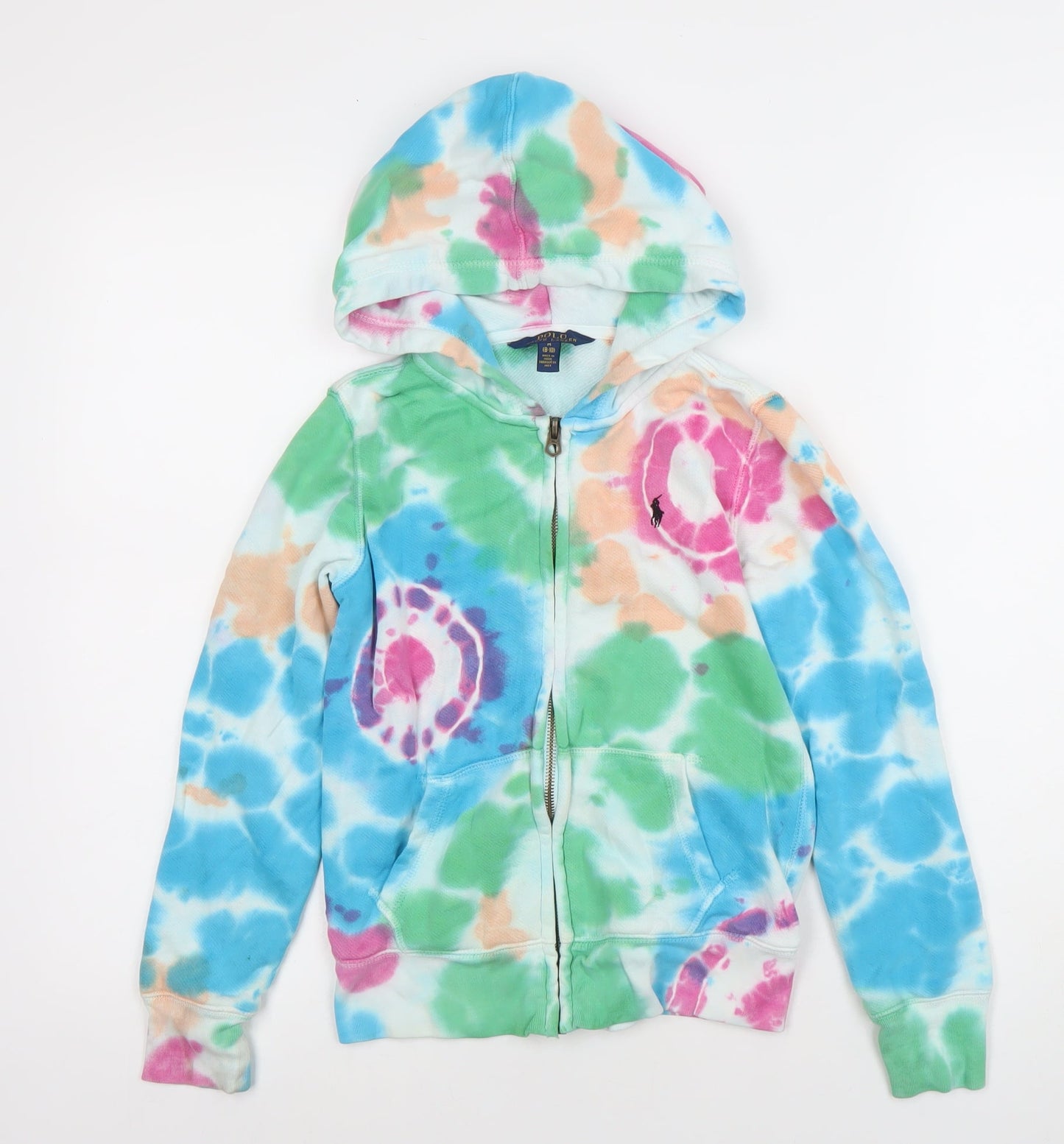 Ralph Lauren Boys Multicoloured Tie-Dye Full Zip Hoodie Size M (8-10)