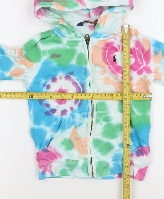 Ralph Lauren Boys Multicoloured Tie-Dye Full Zip Hoodie Size 5 Cotton Blend