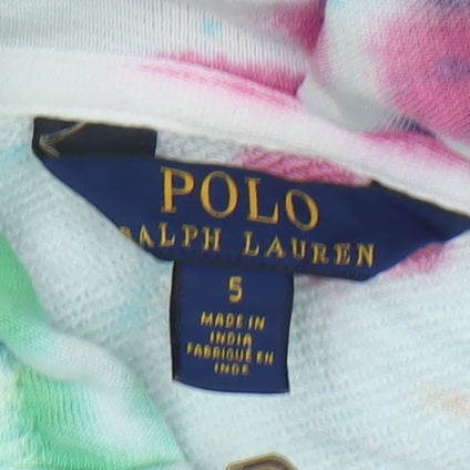 Ralph Lauren Boys Multicoloured Tie-Dye Full Zip Hoodie Size 5 Cotton Blend
