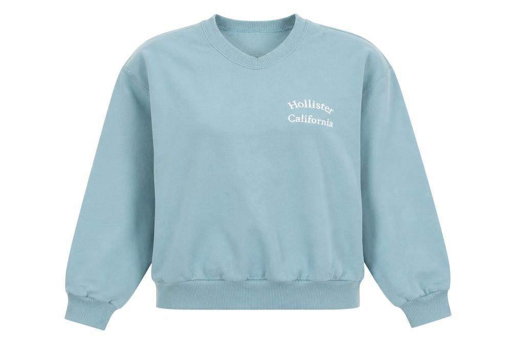Hollister Women's Blue XS Crew Neck Pullover Sweatshirt