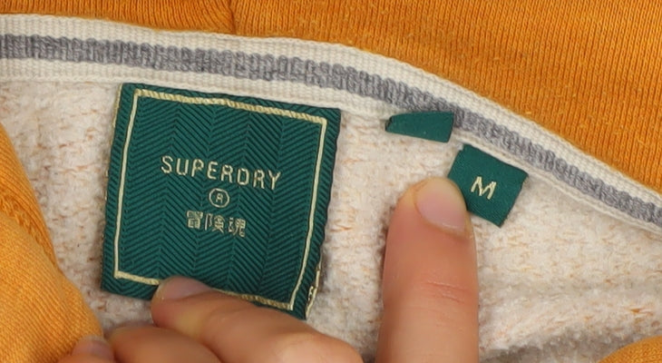 Superdry Men's Orange Full Zip Hoodie M Fleece Lined