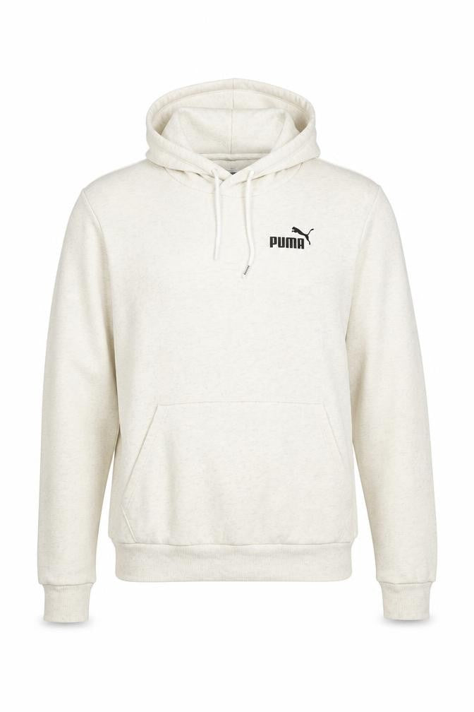 Front view of Puma Men's Ivory Pullover Hoodie Small Regular Fit Fleece