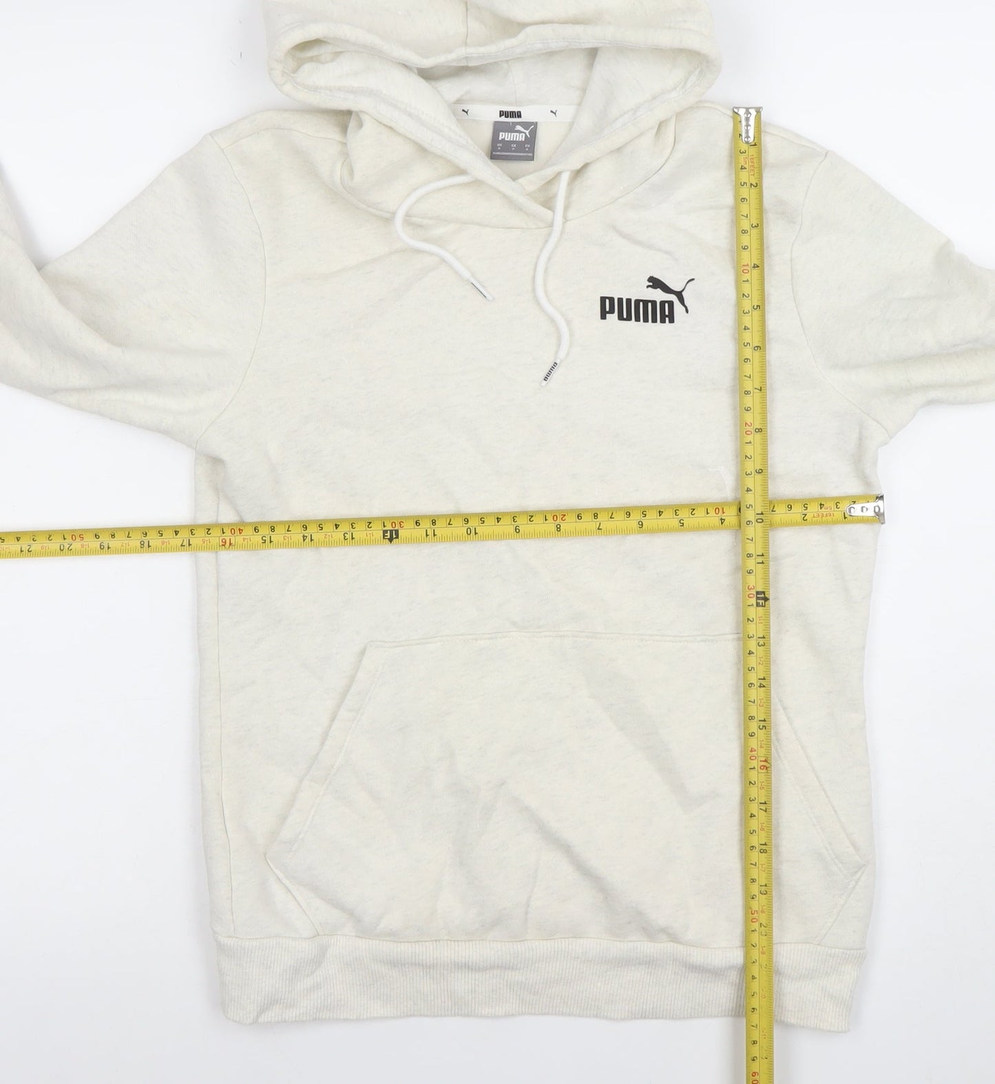 Mens UK S Regular PUMA Ivory Pullover Hoodie