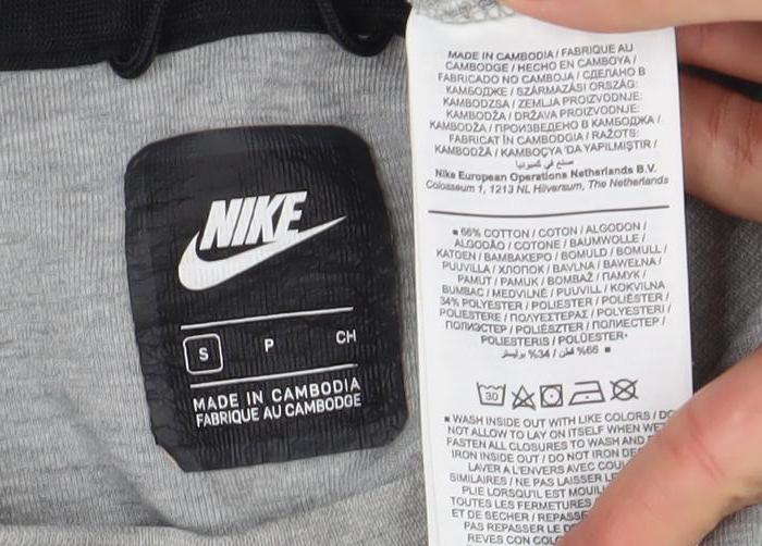 Nike Men's Grey Crew Neck Long Sleeve Logo Sweatshirt S