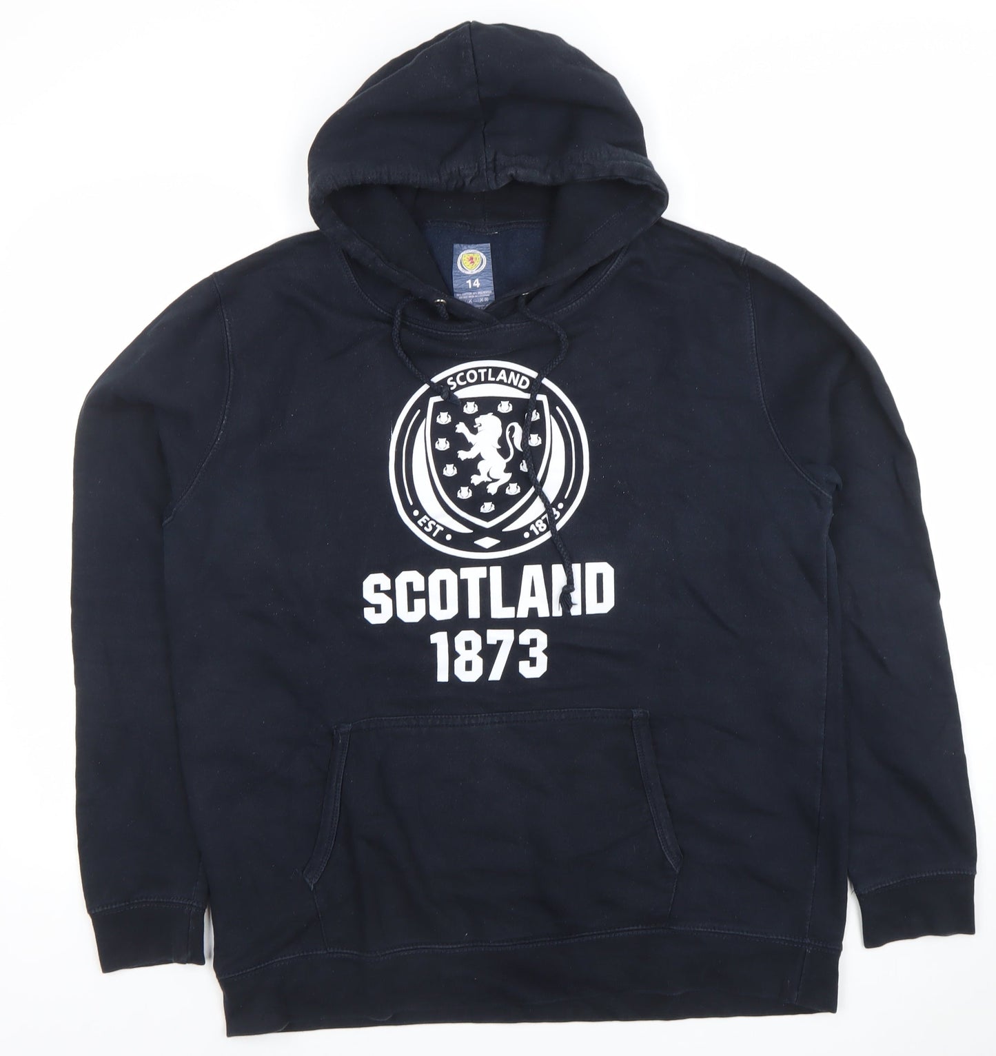 Scotland Football Navy Hoodie Womens Size 14 Pullover Cotton Blend