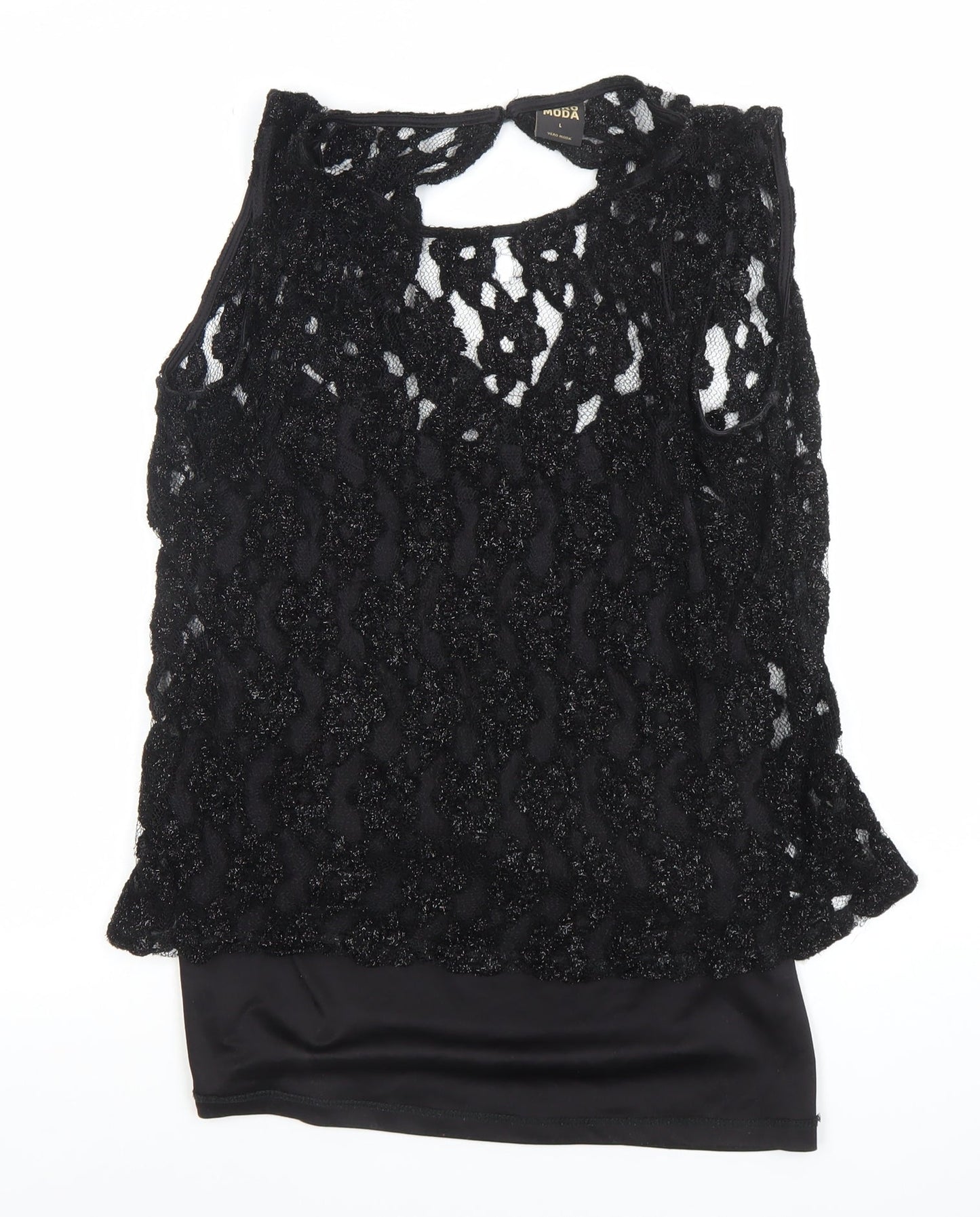 Vero Moda Women's Black Lace Sleeveless Camisole Blouse L