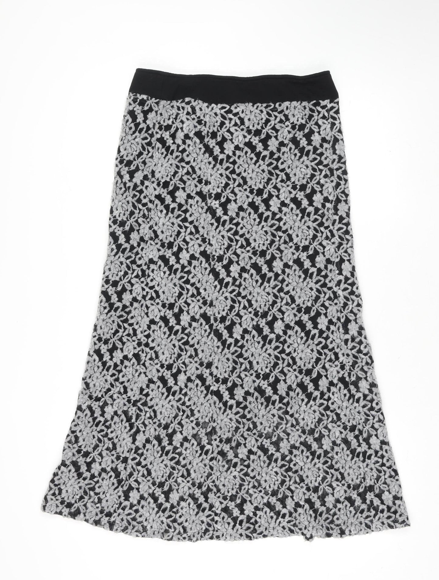 Evelin Brandt Berlin Women’s Black Lace Wool Blend Pencil Skirt Size 10