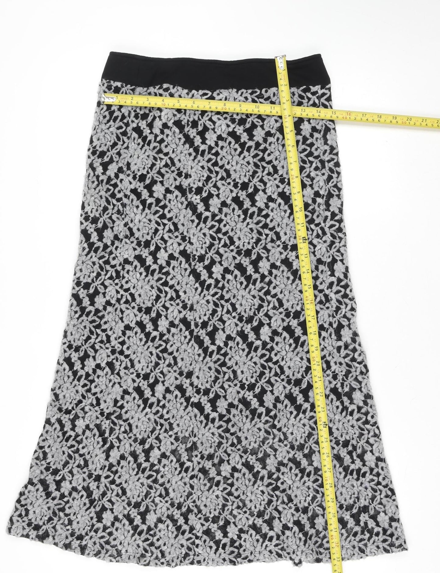 Evelin Brandt Berlin Women’s Black Lace Wool Blend Pencil Skirt Size 10