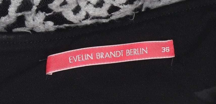 Evelin Brandt Berlin Women’s Black Lace Wool Blend Pencil Skirt Size 10