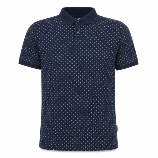 Soviet Men's Blue Polka Dot Polo Shirt Size XL 100% Cotton