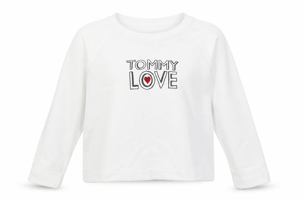 Womens UK L Regular Tommy Hilfiger White Pullover Sweatshirt